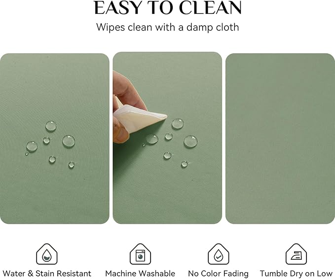 Softalker Rectangle Tablecloth Spring, Waterproof & Stain Resistant Table Cloths Wrinkle Free Fabric Washable 210GSM Polyester Table Cover for Spring/Party/Outdoor - 54 x 54 inch, Sage Green