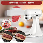 Meat Tenderizer Attachment for Kitchenaid Stand Mixers, 3 Adjustable Thickness Meat Tenderizer Machine, Steak Cuber Processor Accessories for Effortless Meat Preparation, Dishwasher Safe