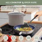 Nuwave 12pc Forged Lightweight Cookware Set, G10 Healthy Duralon Ceramic Ultra Non-Stick Coating, Vented Tempered Glass Lids, Stay-Cool Handles, Induction-Ready & Works on All Cooktops, PFAS Free