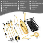 23 Piece Cocktail Shaker Set Bartender Kit with Acrylic Stand & Cocktail Recipes Booklet, Professional Bar Tools for Drink Mixing, Home, Bar, Party (Include 4 Whiskey Stones) - Gold