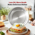 Sunhouse 18/10 11 Inch Stainless Steel Frying Pan, Whole-Clad No Coatings Skillet with Stay-cool Handle for Cooking, Durable & Oven Safe to 500°F, Dishwasher Safe, Compatible with All Cooktops
