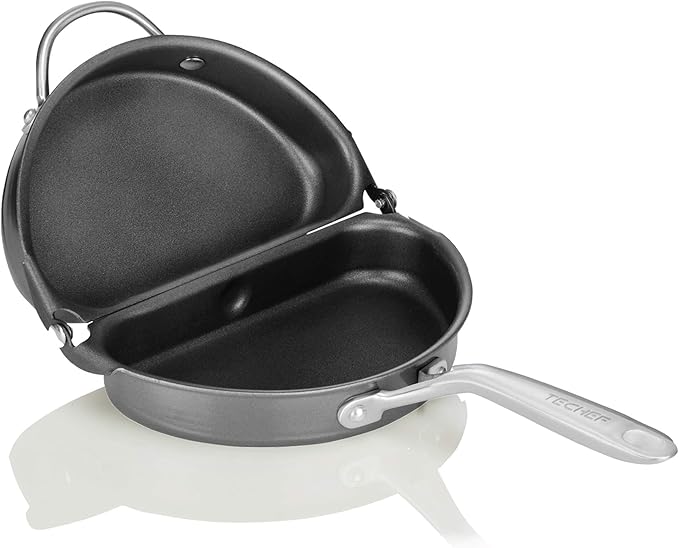 TECHEF - Frittata and Omelette Pan, Nonstick Double Sided Folding Egg Pan, Made in Korea (PFOA Free) (Black)