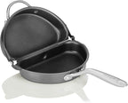 TECHEF - Frittata and Omelette Pan, Nonstick Double Sided Folding Egg Pan, Made in Korea (PFOA Free) (Black)
