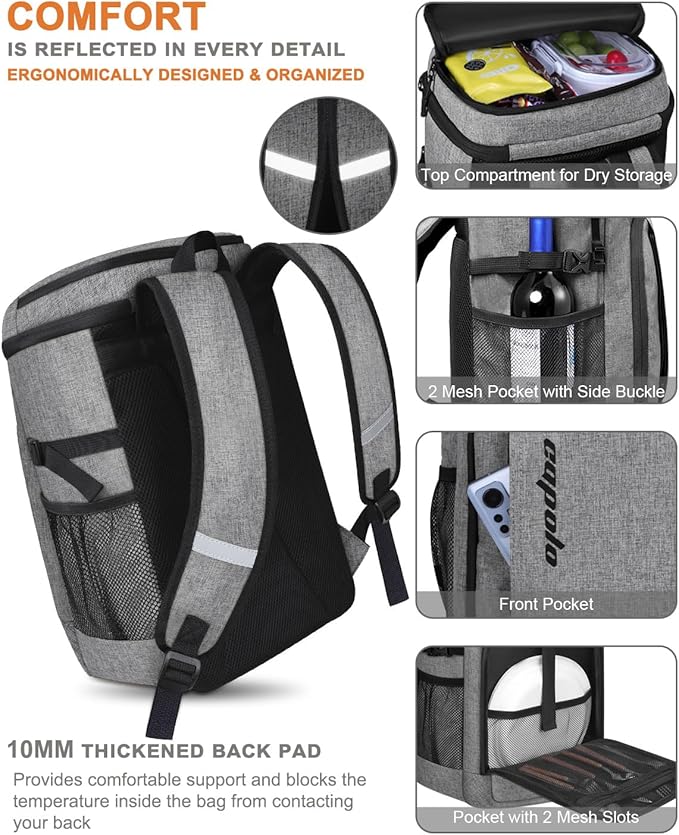 Capolo 36/45 Cans Cooler Backpack Insulated Waterproof for Women Men Lunch Backpack Coolers Leak Proof Soft Cooler Bags