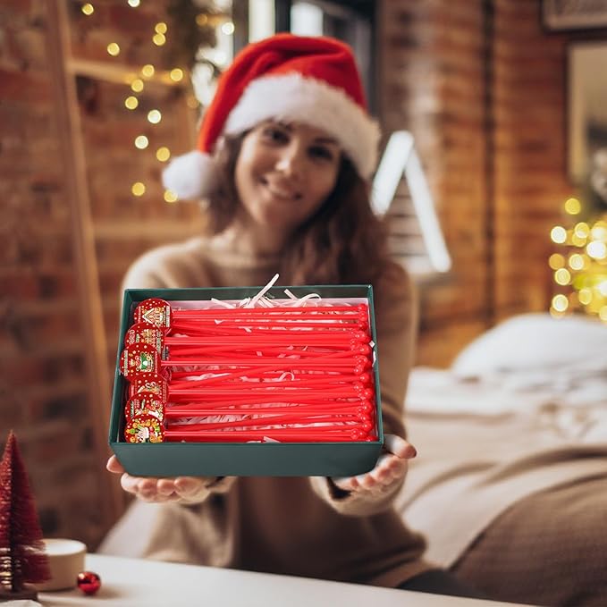 Meanplan 60pcs Christmas Swizzle Sticks Christmas Cocktail Stirrers Plastic Stir Sticks Xmas Santa Claus Snowman Decorations for Birthday Party Coffee Shop Supplies Favors Gifts (Gingerbread)