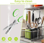 2025 Herb Scissors Set - Classic green 5-Blade Design with Cover and Comb - Skin-Friendly Handle for Comfortable Grip - Dishwasher Safe, Rust-Resistant Stainless Steel for Fresh Herbs