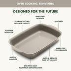GreenPan Premiere Ovenware Healthy Ceramic Nonstick 4 Piece Bakeware Set, PFAS-Free, Rectangular, Square, Quarter, Half Sheet Baking Pans, Warp-Free, Oven & Broiler Safe 600F, Dishwasher Safe, Taupe