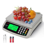 Commercial Food Scale 40KG Large Digital Kitchen Scale Baking Cooking Bread Meat Weight Price Computing Scale Stainless Steel Parts and Coins Counting Scale for Deli Stores Tare Function