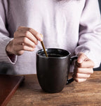 AmorArc 12 OZ Coffee Mugs, Matte Black Coffee Cups with Large Handle for Man, Woman, Ceramic Coffee Mugs Set of 12 for Latte/Cappuccino/Cocoa/Milk, Dishwasher & Microwave Safe