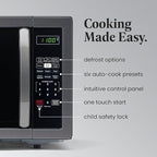 Farberware Countertop Microwave 1000 Watts, 1.1 cu ft - Microwave Oven With LED Lighting and Child Lock - Perfect for Apartments and Dorms - Easy Clean Black Stainless Steel