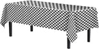 Exquisite Party Solids 12-Pack - Premium Plastic Tablecloth 54in. x 108in. Rectangle Table Cover - Checkered