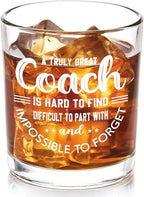 Futtumy Great Coach Whiskey Glass, Coach Gifts for Men, Basketball Coach Gifts, Baseball Soccer Softball Volleyball Gift for Graduation Competition Christmas Birthday