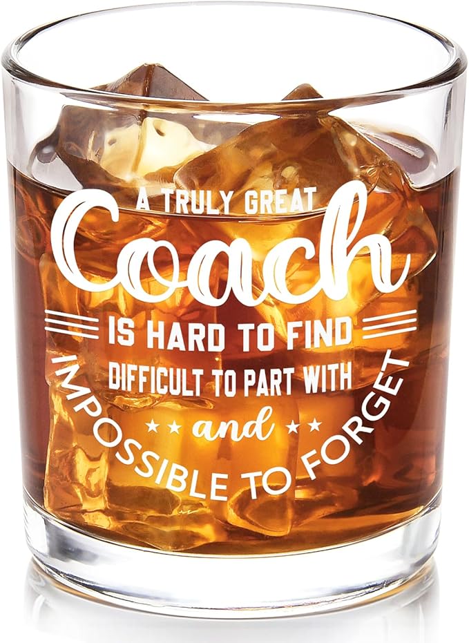 Futtumy Great Coach Whiskey Glass, Coach Gifts for Men, Basketball Coach Gifts, Baseball Soccer Softball Volleyball Gift for Graduation Competition Christmas Birthday