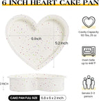 6 Inch Heart Shaped Cake Pans Small Heart Cake Pan Nonstick Silicone Molds for Baking Set of 3 (Cream)