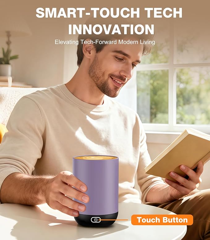 Self Heating Coffee Mug T1-16oz Fast Heating & Ultra Long-Lasting Battery Life, Heated Coffee Mug Up to 149℉ - Touch & App Controlled Coffee Mug, Birthday Gifts for Women and Men