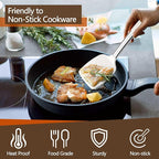 P&P CHEF White Kitchen Cooking Utensil Set of 4, Silicone Solid Spatulas Slotted Spoons Turners for Non-stick Cookware Flipping Mixing, Heat-proof