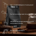 Insulated French Press Coffee Maker Stainless Steel Double-Wall Metal 3 Level Filtration System, Rust-Free Dishwasher Safe