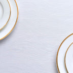 maxmill Jacquard Tablecloth Swirl Design Spillproof Wrinkle Free Heavy Weight Soft Table Cloth Decorative Fabric Table Cover for Outdoor and Indoor Use Oblong 60 x 120 Inch White