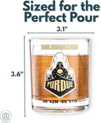 Greenline Goods – University of Purdue Boilermakers College Whiskey Glasses (Set of 2), 10 oz – Full-Color Logo + Campus Map
