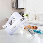 Kenmore Electric Hand Mixer - Case Batidora De Mano Kitchen 5 Speed Handheld Blender With Whisk, Beater, Dough Hook, Attachments Storage, Turbo Boost, Appliance For Cake Mix, Eggs, Whipping Cream