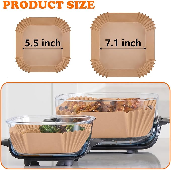 WMKGG 300 PCS Air Fryer Liners for Ninja Crispi, Parchment Paper Accessories for Ninja Crispi 4-in-1 Portable Glass Air Fryer Cooking System