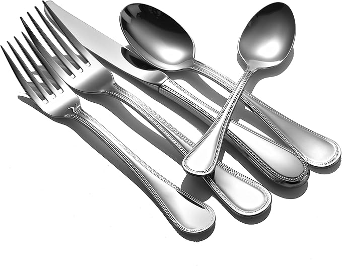 Pearl 20 Piece Set service for 4 stainless steel flatware 18/10 Silverware Made in USA