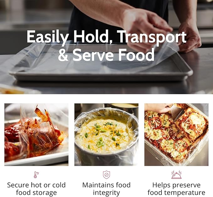 PanSaver Hotel Clear Pan Liners for Easy Clean Up - Disposable Buffet Pan Liners, Ovenable up to 400F (Half Pan Liner - 12.5 x 5.5 in)