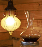 Elegant Hand-Blown Cabernet Wine Decanter/Carafe | 41 FL Oz (1212 ml) | Free Premium Microfiber Cleaning Cloth | 100% Lead-Free Crystal | Gift Box