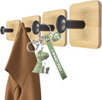 Self Adhesive Wall Hooks for Hanging Heavy Duty,Small Sticky Decorative No Nail Black Hooks,4 Pieces Cute Utility Hooks Damage Free Hanger Hook for Wall Mounted