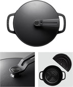 Vermicular Oven Pot 2.0 | Lightweight Enameled Cast Iron Pot | 22cm (3.7 Qt) | Non-Toxic | Induction-compatible | Dutch Oven | Made in Japan | Matte Black