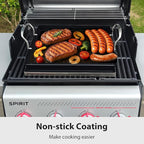 Utheer 17" x 13" Ceramic Nonstick Stainless Steel Griddle for Gas Grill, Charcoal, Stove Top Griddle, Non-Toxic, PFAS/PFOA/PTFE Free, Oven Up to 500°F, for BBQ, Camping & Kitchen, Black