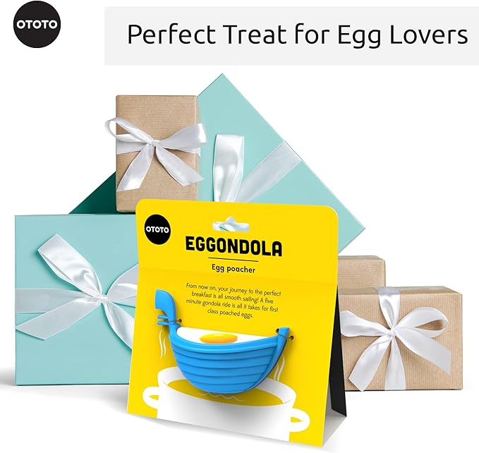 OTOTO New Eggondola Egg Poacher - Poached Egg Silicone Egg Cooker - Gondola Egg Silicone Poacher for Cooking Eggs - Kitchen Egg Cooker, Perfect Egg Maker - Egg Design Maker, Egg Kitchen Gadgets