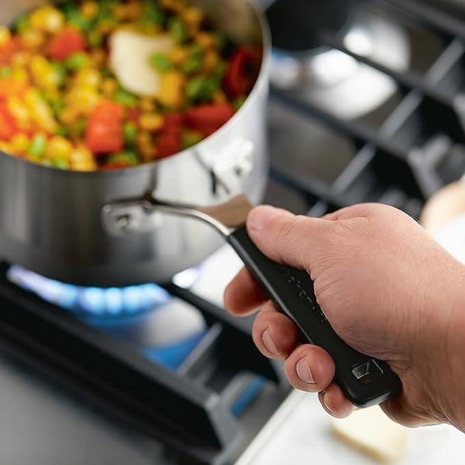 KitchenAid Stainless Steel Saucepan with Measuring Marks and Lid, 2 Quart, Brushed Stainless Steel