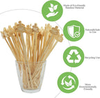 60Pcs Coffee Stirrers Stir Sticks-7Inch Bamboo Coffee Stirrers Beverage Mixer with Coffee Ends Disposable Eco-Friendly Biodegradable Cafés Sticks for Christmas Office Milk Tea Bar Hot Drinks