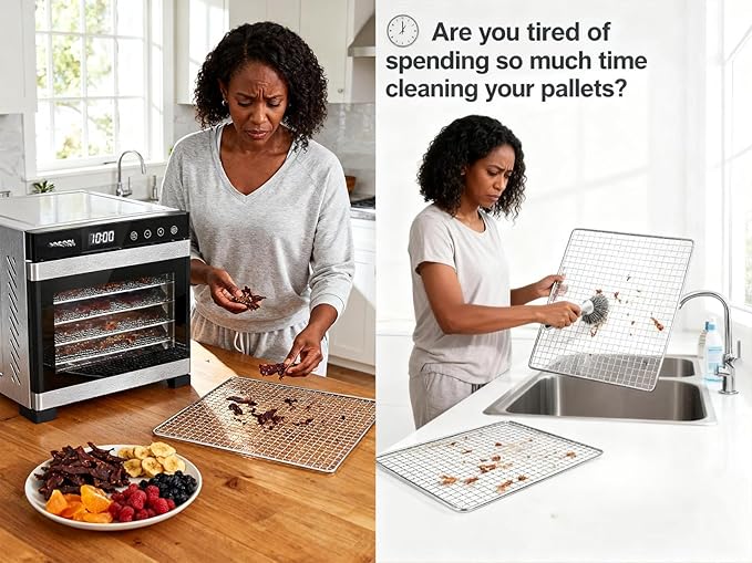 Mesh Silicone Dehydrator Sheets, 10x11 in 10 Pcs/Sets for Food Dehydrator & Freeze Dryer (10x11 INCH Mesh Silicone Dehtdrator Sheet)