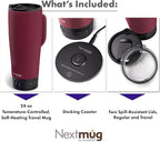 Nextmug Ultra - Temperature-Controlled, Self-Heating Travel Mug (Burgundy - 24 oz.)