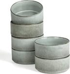 famiware Star Cereal Bowl Set, Soup Bowls Set of 6, Double Reactive Glaze, Stackable, 23 oz Deep Bowls Suitable for Cereal, Popcorn, Oatmeal, Dessert - Dishwasher and Microwave Safe, Smoky Blue