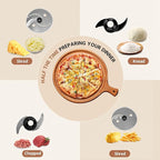 Food Processor and Vegetable Chopper 600W BPA Free 12-Cup Bowl, French-Fry-Cutter, 6.8oz Grinder for Cheese Grating, Ice Creshing, Chopping, Shredding, Slicing, Mixing and Doughing, 2+P Speeds