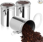 3 Pack Stainless Steel Canister Set Kitchen Airtight 62 oz Container Sets with Lids and Clamp Metal Containers for Coffee Sugar Flour Tea Spice