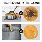 Trivets for Hot Dishes, 4 Pack Silicone Hot Pads Pot Holders for Kitchen, Non-Slip Heat Resistant Silicone Mat for Countertops, Spoon Rest, Multipurpose Food Grade Thick Trivet(Gray& Blue)