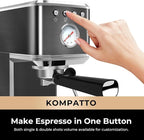 CHULUX Slim Espresso Machine with Milk Frother Steam Wand, 20 Bar Professional Italian Pump Espresso Coffee Machine for Home Cappuccino & Latte Maker, Black