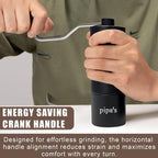 pipa’s Manual Coffee Bean Grinder with Brush (35g) | Stainless Steel Burr Mill, Adjustable Coffee Grinder for Espresso, Pour Over, French Press & Cold Brew | Coffee Hand Grinder for Home & Outdoor