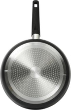 Oster Platinum Oxburg 12 Inch Frying Pan Forged Aluminum PFA Free Non-toxic Premium Ceramic Non Stick Interior Skillet, Kitchen Egg Pan, Omelet Pan - Black w/Wood Handles