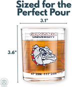 Greenline Goods – University of Gonzaga Bulldogs College Whiskey Glasses (Set of 2), 10 oz – Full-Color Logo + Campus Map