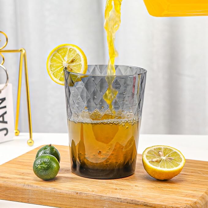 BPA-Free Plastic Tumblers 6 Pack (6x16oz) | Reusable Dishwasher Safe | Stackable Shatterproof Cups | Plastic Drinkware & Drinking Tumblers for Restaurant, Home, Party