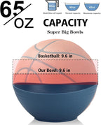 65oz Big Wheat Straw Bowls - Large Salad Bowls set of 6 - Unbreakable Serving Bowls - Microwave & Dishwasher Safe - Oval Bowls for Cereal,Salad,Fruit - Ocean Series