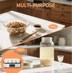 Automatic Yogurt Maker, Digital Yogurt Maker Machine with 12 Jars 2160ml Adjustable Temperature 48H Time Control for Fresh Homemade Yogurt Dessert, Led Display Multi-Function Electric Yogurt Machine