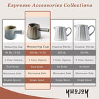Espresso Cups Ceramic, 200ML Espresso Measuring Cup with Spout, Expresso Shots Cups with Handle, Espresso Accessories, Dark Green