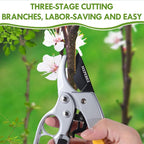 Ultra Sharp Germany Steel Pruning Shears - Cuts 3X Easier, Ergonomic Design - Weak Hand Arthritis Snips, Effortlessly 1-Inch Cut Capacity Heavy Duty Garden Scissors, Sharp Garden Clippers