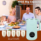 8-in-1 Automatic Soy Nut Milk Maker,40oz Soy Milk Maker for Homemade Almond,Oat,Soy Milk,Rice Paste,Complementary Food,Juice,Milk Maker Machine with Delay Start/Keep Warm/Self Clean/Boil Water
